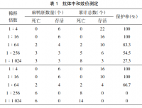 鸭坦布苏病毒冻干卵黄抗体的研制