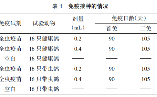 鸽毛滴虫全虫疫苗免疫效果研究